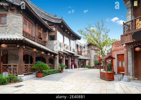 Hutong in der Altstadt, Luoyang, Henan, China. Stockfoto