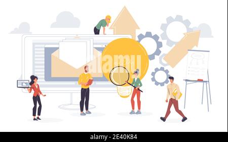 Workflow von Geschäftsleuten flache Vektor Illustration Konzept Stock Vektor