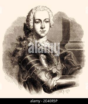 Charles Edward Stuart, Bonnie Prince Charlie, 1720-1788, aus britischen Schlachten auf Land und Meer, von James Grant Stockfoto