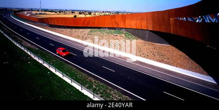 Hume Freeway Footbridge, Craigieburn Bypass, Hume Freeway, Barry Road Footbridge, australien, australien, Australien, Australien, Melbourne, Architekten: Stockfoto