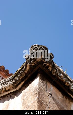 Steinschmuck, St. Mark's (St. Marc's) Kathedrale, Korcula, Dalmatinische Küste, Kroatien Stockfoto