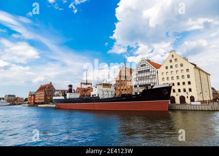 SS SOLDEK am Motlawa Fluss in Danzig an einem Sommertag in Polen Stockfoto