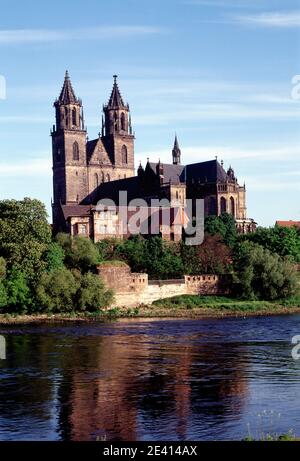 Blick über die Elbe von Südosten Stockfoto