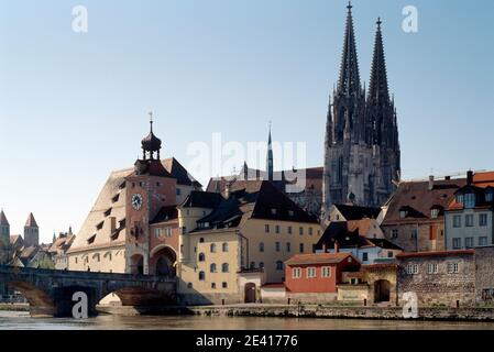 Blick von Norden ¸ber die Donau Stockfoto