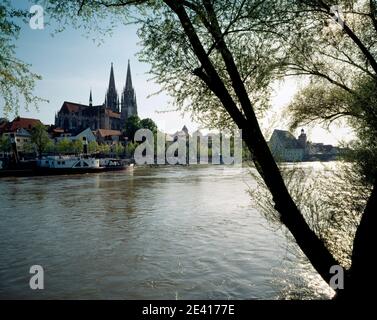 Blick von Norden ¸ber die Donau Stockfoto