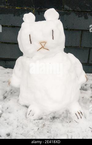 Ein Tier aus Schnee Stockfoto