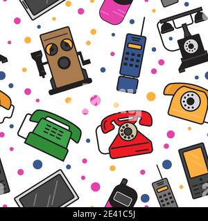 Telefonverlauf. Entwicklung. Vektor mit nahtlosem Muster. Abbildung Stock Vektor