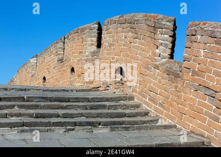 China Jinshanling Detail der Großen Mauer bei Jinshanling. Stockfoto