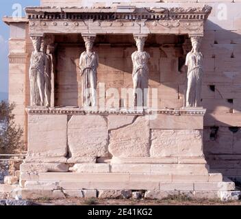 Erechteion mit Korenhalle, Karyatiden Stockfoto