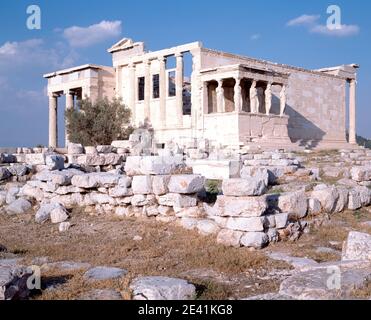 Erechteion mit Korenhalle, Karyatiden Stockfoto