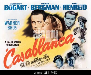 CASABLANCA 1942 Warner Bros. Pictures Film mit Ingrid Bergman und Humphrey Bogart Stockfoto