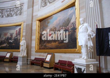 Statuen und Bilder im Hauptgebäude Washington USA die Kapitulation von General Burgoyne British General Saratoga New York Gemälde Kunst Stockfoto