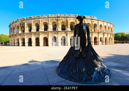 Römisches Amphitheater in Nimes, Provence. Prächtige riesige Arena perfekt für zweitausend Jahre erhalten Stockfoto