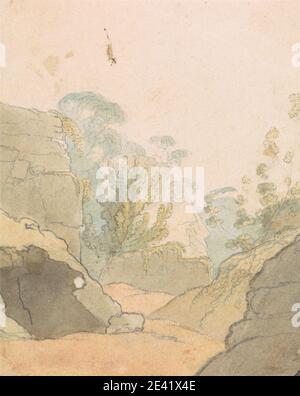 Robert Mabon, gestorben 1798, Brite, Landschaft mit Felsen, undatiert. Aquarell und Graphit auf mittelschwerem, leicht strukturiertem, cremefarbenen Papier. Stockfoto