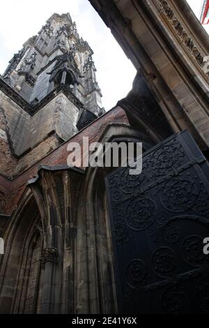 Mahnmal St. Nikolai Kirchturm Hamburg, Deutschland Stockfoto