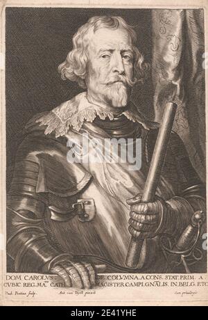 Paulus Pontius, 1603â € "1658, Flämisch, Dom Carolus De columna A Cons. Stat. Prim. Eine kubische Reg. MA. TIS. Kath. Magister campi. Gnalis in Belg usw. Stockfoto