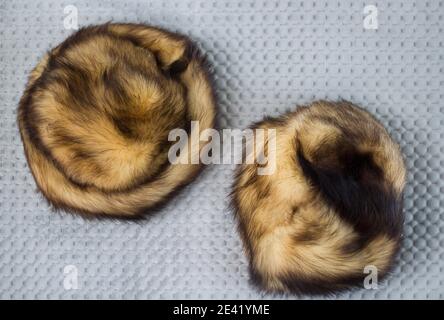 Nerz Pelzmützen Stockfoto