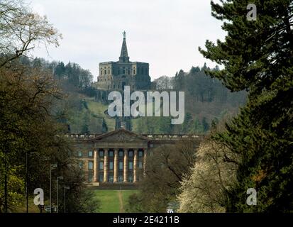 Blick auf Schloß und Karlsberg von Osten Stockfoto