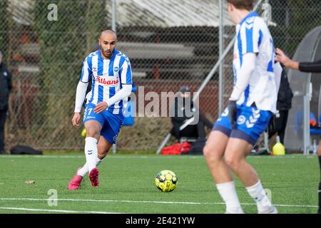 Odense, Dänemark. Januar 2021. Issam Jebali (7) von ob während eines Testmatches zwischen Odense Boldklub und Esbjerg FB auf dem Trainingsgelände von Odense Boldklub in Odense. (Foto Kredit: Gonzales Foto/Alamy Live News Stockfoto