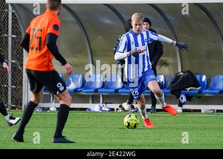 Odense, Dänemark. Januar 2021. Christian Vestergaard (28) von ob bei einem Testspiel zwischen Odense Boldklub und Esbjerg FB auf dem Trainingsgelände von Odense Boldklub in Odense. (Foto Kredit: Gonzales Foto/Alamy Live News Stockfoto