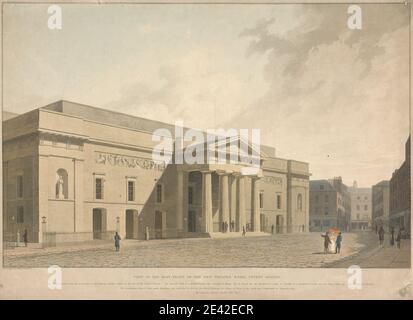 William Daniell, 1769â € "1837, britische, Blick auf die East Front des New Theatre Royal Covent Garden, 1809. Aquatinta, handfarbig. Stockfoto