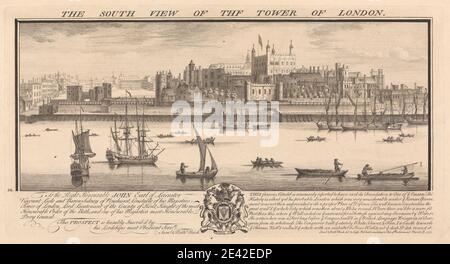 Nathaniel Buck, aktiv 1727â € "1753, die Südansicht des Tower of London, 1737. Gravur. Stockfoto