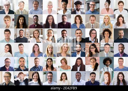 Verschiedene Menschen Gesicht Oder Avatar Portrait Collage Stockfoto
