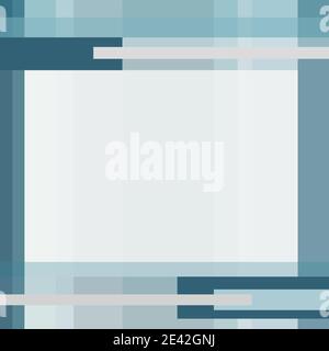 Geometrische flache Vorlage, helles Textfeld. Abstraktes Muster aus blaugrün, türkis, smaragdgrünen Rechtecken und Streifen. Eleganter Vektorhintergrund. EPS10 Stock Vektor