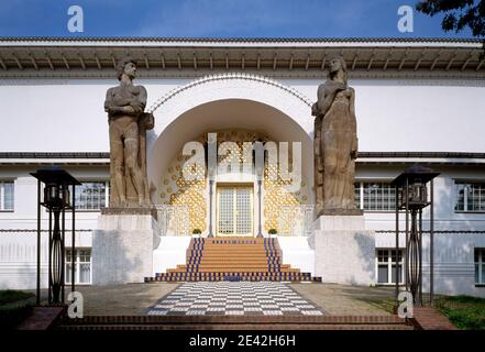 Atelierhaus der Künstler von Olbrich, Eingang Stockfoto