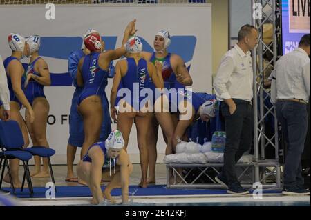 Federal Center B. Bianchi, Triest, Italien, 21 Jan 2021, Italien während der Frauen &#39;s Wasserball Olympic Game Qualification Tournament - Italien vs Slowakei, Olympische Spiele - Foto Marco Todaro / LM Stockfoto