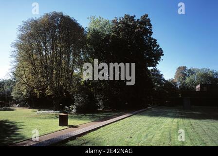 Blick von der Terrasse auf Haus lange Stockfoto