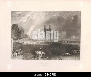 James Baylis Allen, 1803â € "1876, Briten, Stoneyhurst, Lancashire, 1830. Strichgravur, 3. Zustand auf mäßig dickem, leicht textutrotem, cremefarbenen, gewebt Papier. Stockfoto