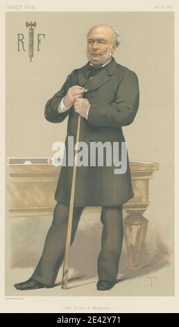 Theobald Chartran, 1849â € "1907, Französisch, Vanity Fair: Sport, verschiedene Billard; "die Französische Republik", M. Jules Grevy, 12. Juli 1879, 1879. Chromolithographie. Stockfoto