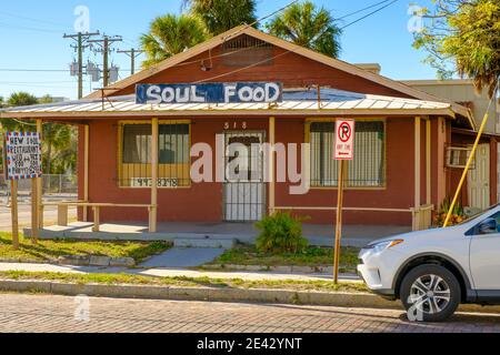 Soul Food Restaurant - Hyde Park, ein gentrifiziertes Viertel in Tampa, Florida Stockfoto