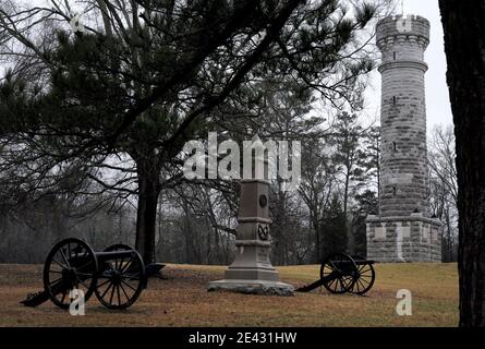 85 ft Wilder Turm in Erinnerung an Oberst John T. Wilder und seine Männer, Spitznamen Lightning Brigade während der Schlacht von Chickamauga 1863 Stockfoto