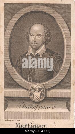 Sir George Howland Beaumont Seventh Baronet, 1753â € "1827, Briten, Shakespeare. Radierung auf gebeiztem Papier. Shakespeare, William (1564â € "1616), Dramatiker und Dichter Stockfoto