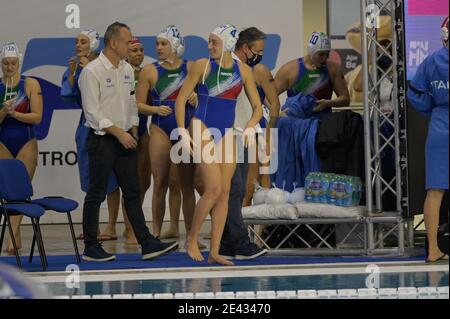 Triest, Italien. Januar 2021. Triest, Italien, Federal Center B. Bianchi, 21. Januar 2021, Italien während der Frauen Wasserball Olympic Game Qualification Tournament - Italy vs Slovakia - Olympic Games Credit: Marco Todaro/LPS/ZUMA Wire/Alamy Live News Stockfoto