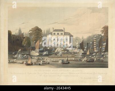 Francis Vincent, 1803â € "1883, Prozession von Watermen und Lightermen in Southwark, 1820. Farbiges Aquatinta. Stockfoto