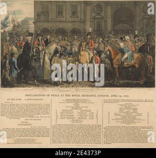 Unbekannter Künstler, Proklamation of Peace an der Royal Exchange, London, 29. April 1802, 1802. Aquatinta, handfarbig. Stockfoto