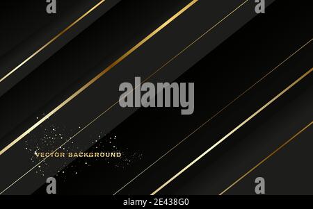 Abstrakter Hintergrund in Schwarz und Gold Stock Vektor