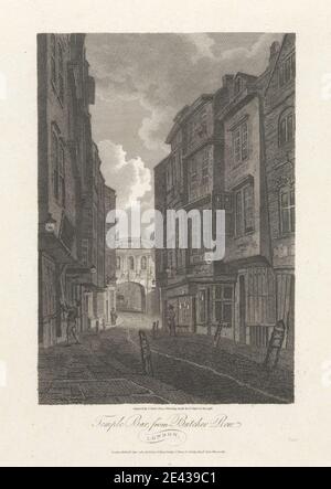 James S. Storer, 1771â € "1853, britische, Temple Bar, von Butcher Row, 1804. Gravur. Stockfoto