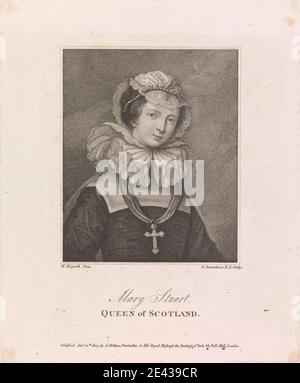 Francesco Bartolozzi RA, 1728â € "1815, Italienisch, aktiv in Großbritannien (1764â € "99), Mary Stuart, Queen of Scotland, 1803. Gravur. Stockfoto