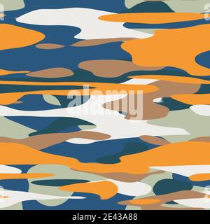 Nahtloses, unifarbenes, flaches Camo-Digitalmuster Stockfoto