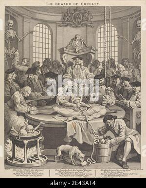 William Hogarth, 1697â € "1764, britische, die vier Stufen der Grausamkeit: Der Lohn der Grausamkeit (Anatomy Theatre), 1751. Gravur. Stockfoto