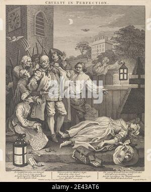 William Hogarth, 1697â € "1764, britische, die vier Stufen der Grausamkeit: Grausamkeit in Perfektion (der Mörder), 1751. Gravur. Stockfoto