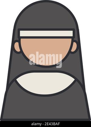 Beruf Nonne Arbeiter Avatar füllen Stil Symbol Vektor Illustration Design Stock Vektor