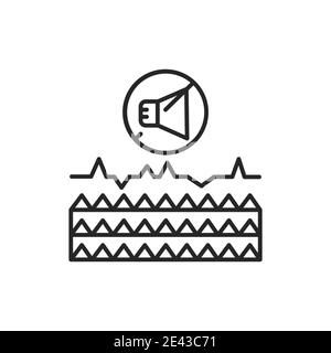 Symbol für die Farblinie des Schalldämmmaterials. Piktogramm für Webseite, mobile App, Promo. Bearbeitbare Kontur Stock Vektor