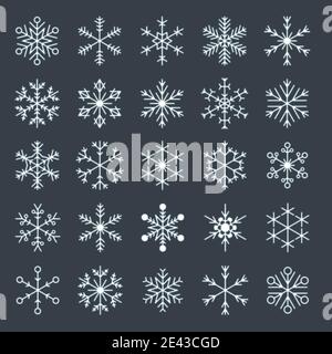 Vektor isolierte Schneeflocken. Weihnachts-Symbol für Schneeflocke. Stock Vektor