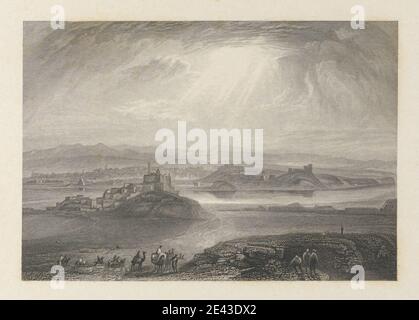 William Radclyffe, 1780â € "1855, Briten, Ninive, Moussul auf dem Tigris, 1836. Liniengravur, Gravierer Proof. Stockfoto