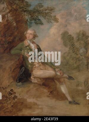 Thomas Gainsborough RA, 1727â € "1788, Briten, Edward Augustus, Herzog von Kent, ca. 1787. Öl auf Leinwand. Mantel, grün (Farbe), Hut, Mann, Porträt, sitzend, Bäume. Edward, Prinz, Herzog von Kent und Strathearn (1767â € "1820) Stockfoto